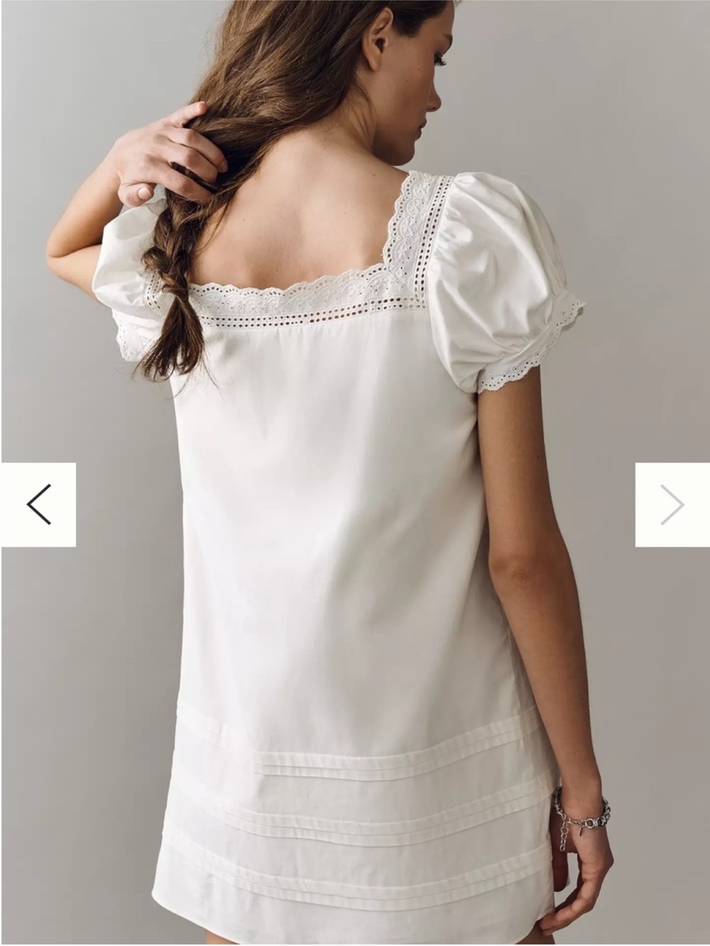 Reformation Joliette Dress White Cotton Mini - Picture 2 of 4
